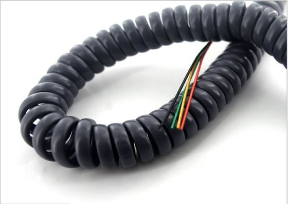 6C × 18AWG + 18C × 24AWG blikjes koperstrengen PVC isolatiemateriaal TPU 80°C 300V Spiraalkabel