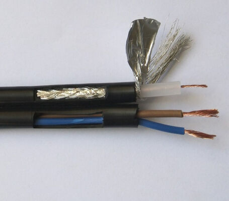 Rg59 3.0-5.3mm JIS coaxiale kabel met vlecht afgeschermd 75±5Ω impedantie en PVC-slijm voor CCTV-camera